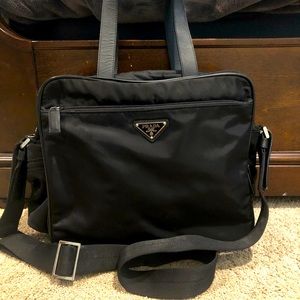 AUTHENTIC PRADA Tessuto Nylon Diaper Bag Black